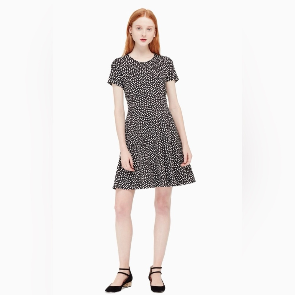 Kate Spade Black & White Spot Ponte Dress